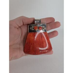 LARGE Spiny Oyster Shell Pendant in 950 Silver